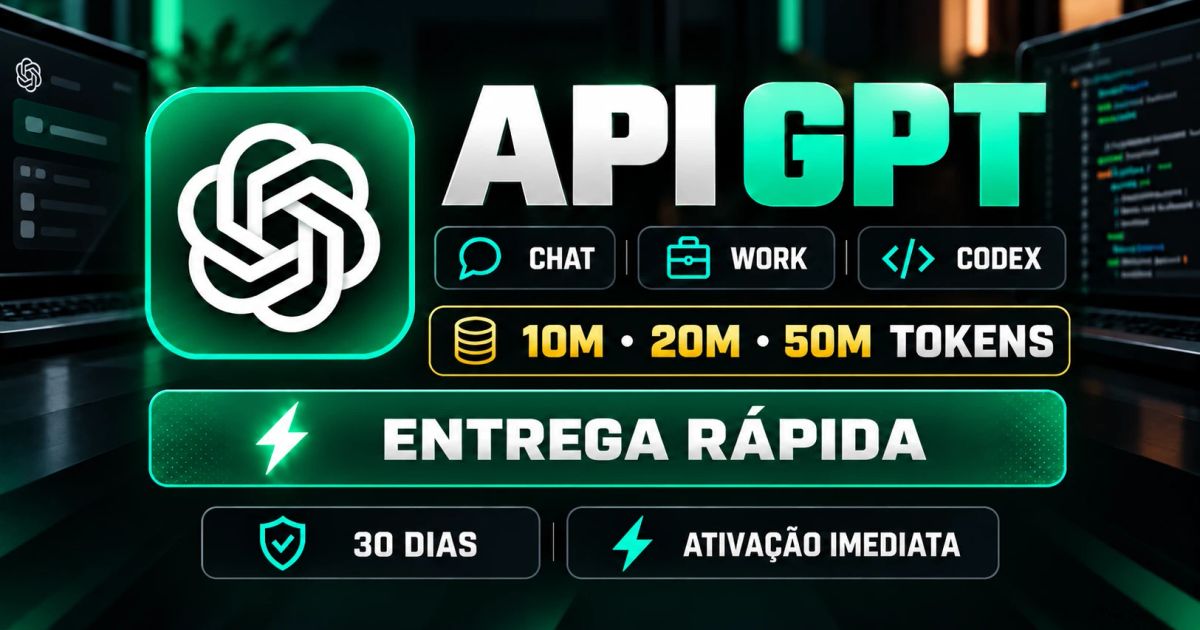 Api Gpt + Codex | 10M 20M 50M Tokens | 30 Dias | Entrega… | GGMAX